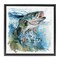 Stupell Industries Water Splashing Fish Floater Framed Canvas Wall Art Design by LSR Design Studio
